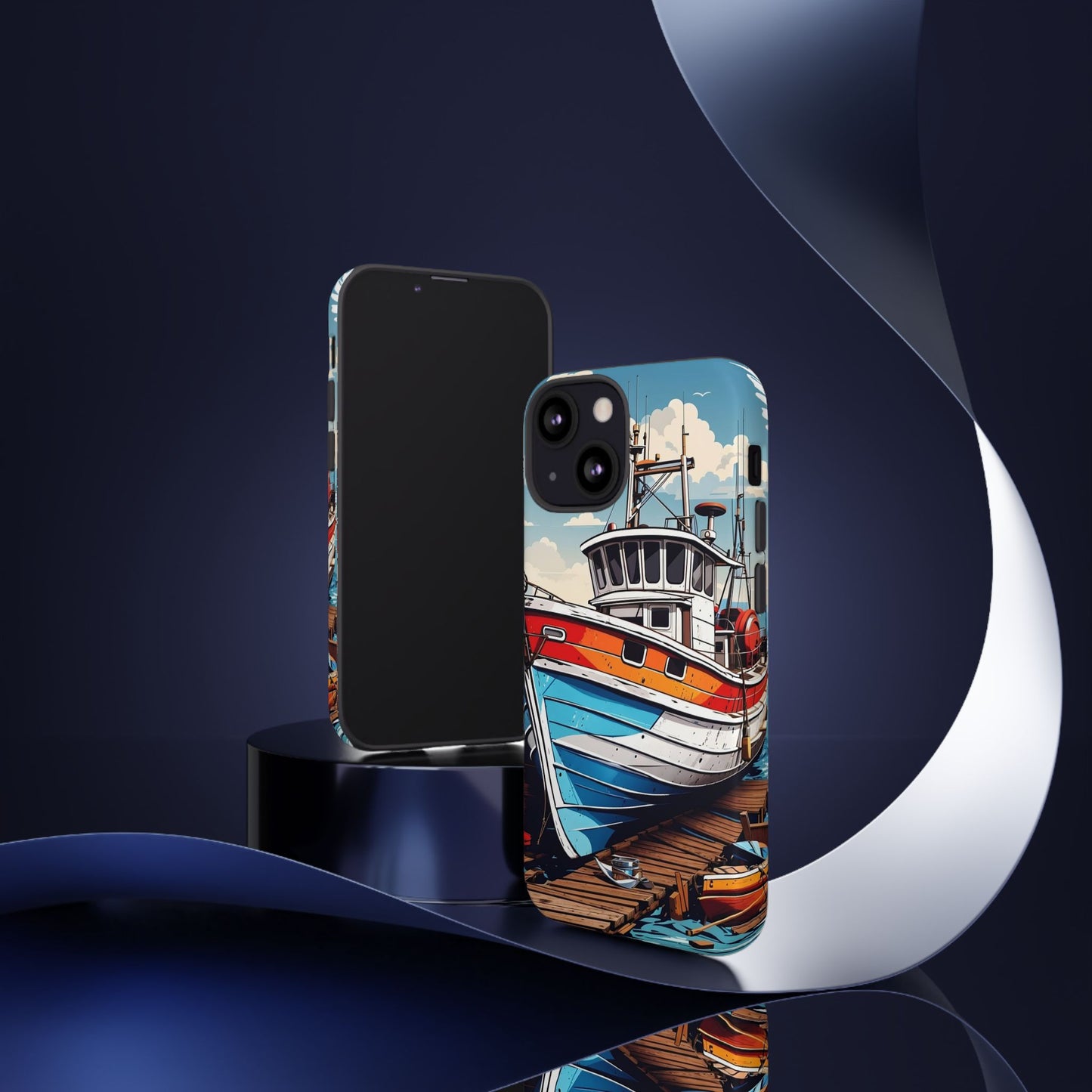 Colorful Fishing Boat Phone Case | Nautical Gift, Marine Design, Coastal Aesthetic, Summer Vibes, Sea Lover's Accessory