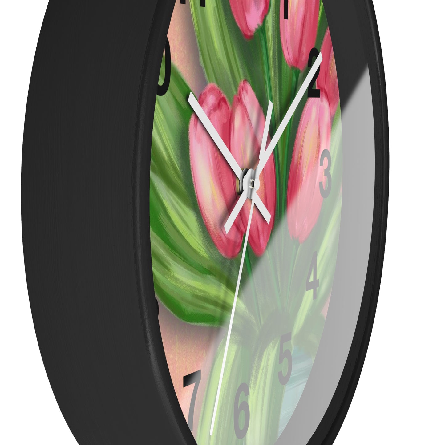 Floral Tulip Wall Clock - Home Decor, Gift for Garden Lovers, Spring Decoration, Elegant Timepiece, Unique Wall Art