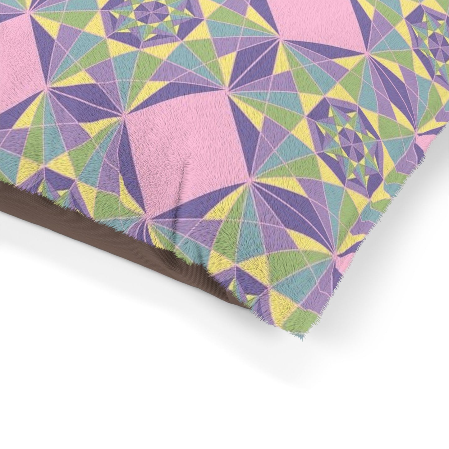 Personalized Pet Bed with Colorful Geometric Pattern, Cozy Dog Bed, Cat Bed, Customizable Pet Pillow, Unique Pet Gift