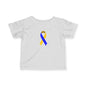 Infant Fine Jersey Tee with Blue and Yellow Ribbon, Cute Baby T-Shirt, Baby Shower Gift, Toddler Apparel, Infant Outfit, Newborn Clothes