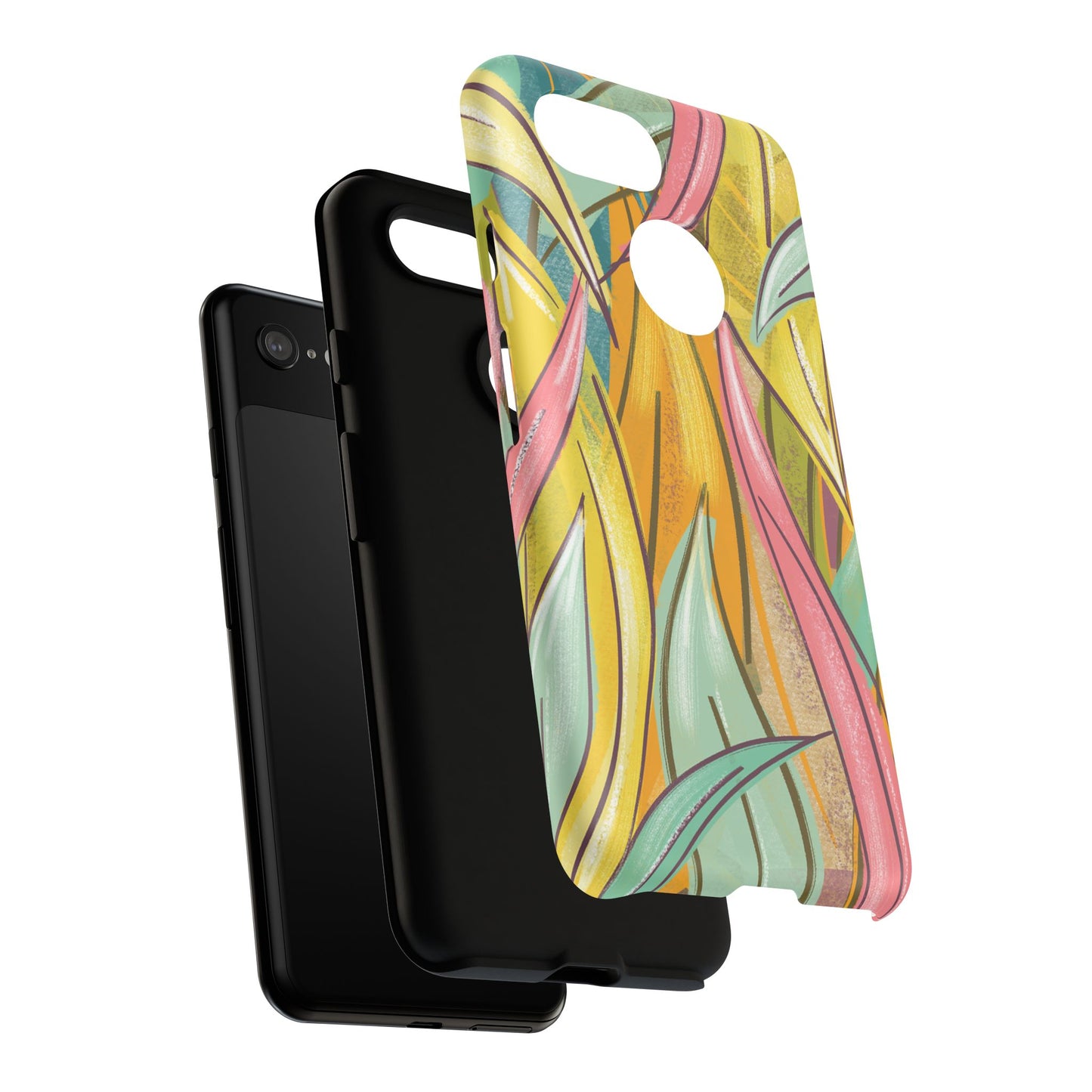 Vibrant Phone Case with Colorful Leaf Design, Tough Cases for Nature Lovers, Eco-Friendly Gift, Summer Vibes, Floral Phone Cover