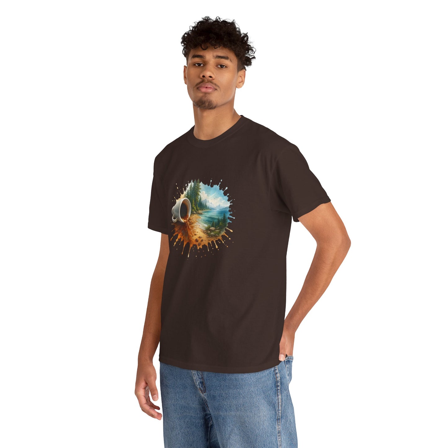 Nature-Inspired Unisex Heavy Cotton Tee, Casual Outfit, Gift for Nature Lovers, Camping Apparel, Outdoor Adventure Shirt