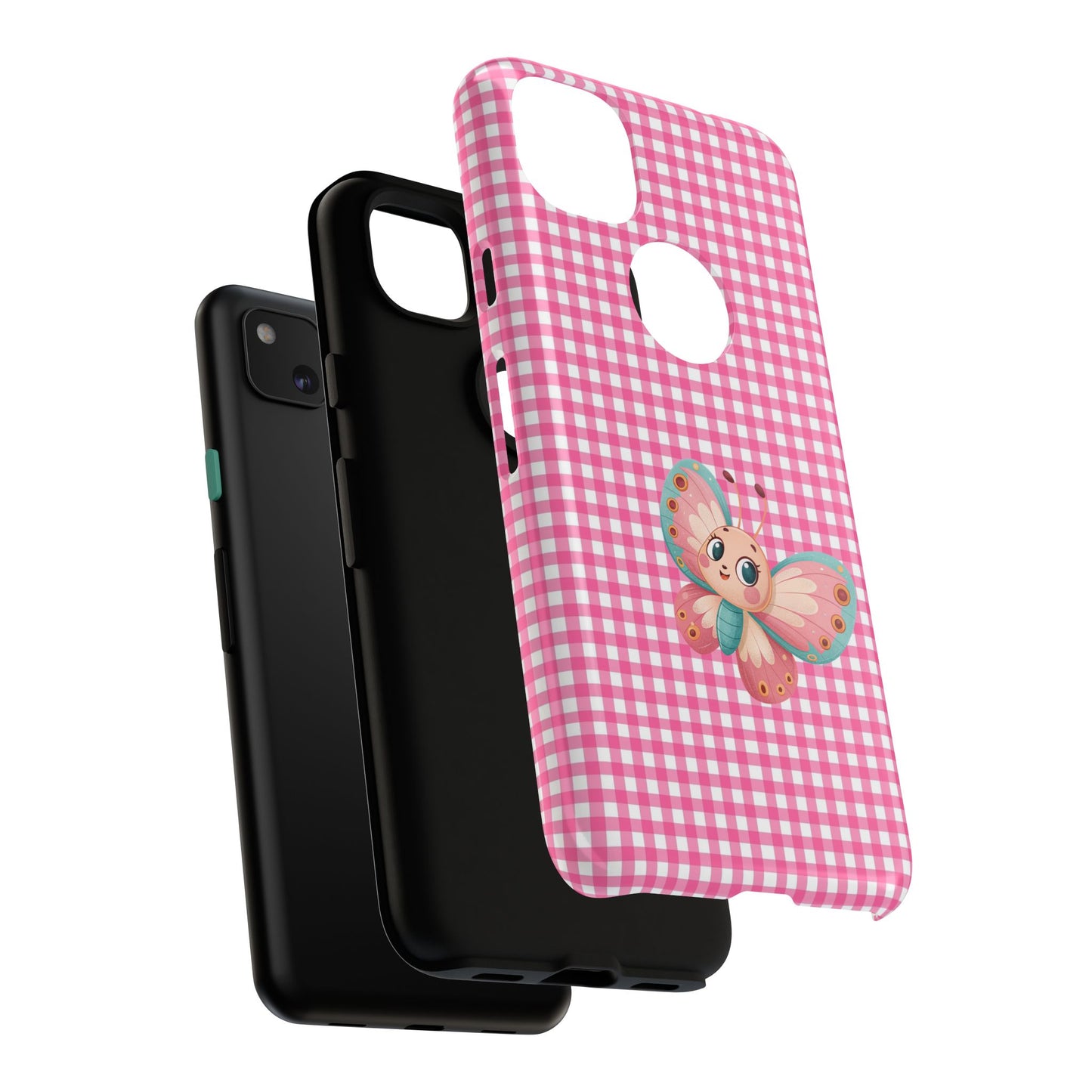 Cute Butterfly Phone Case, Tough Cases, Floral Phone Accessory, Gift for Her, Spring Fashion, Kids' Birthday Present, Pastel Aesthetic