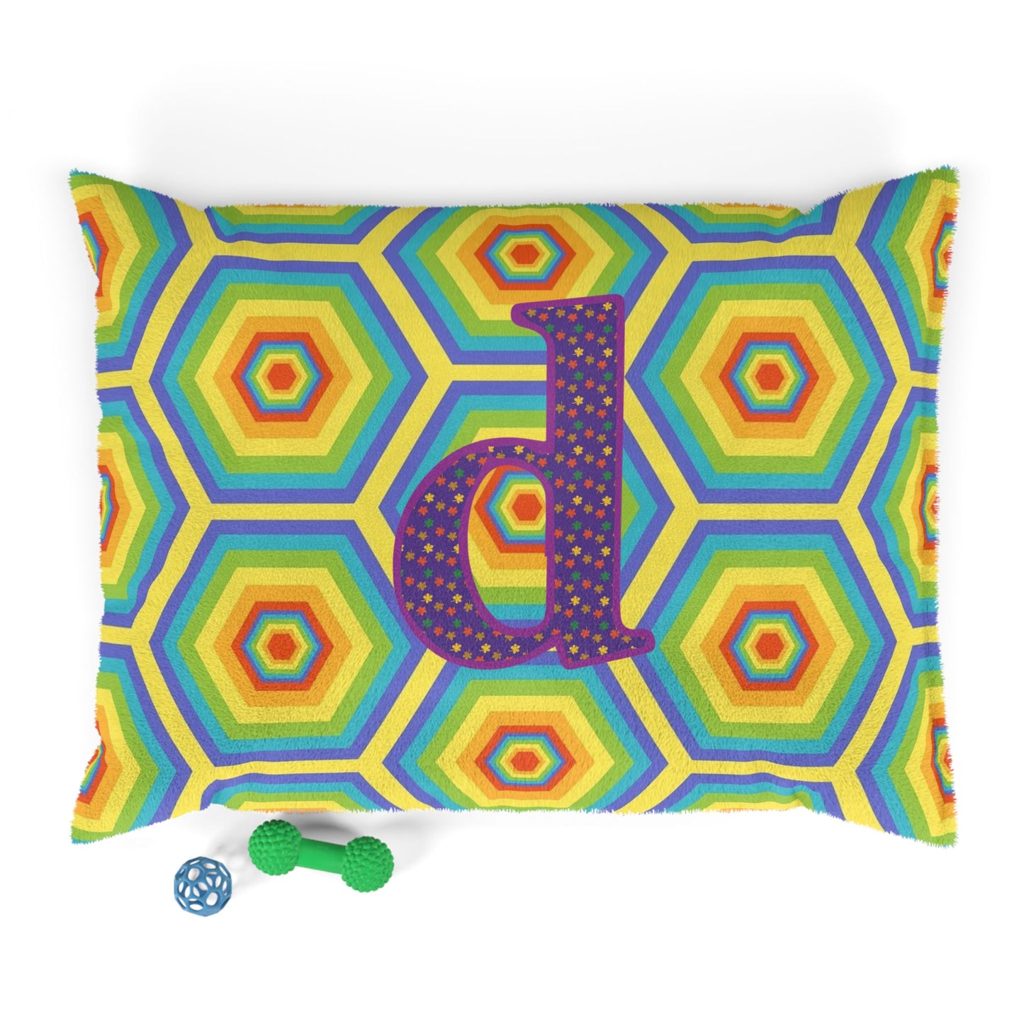 Vibrant Honeycomb Pet Bed - Colorful Dog Cat Bedding, Cozy Pet Lounge, Fun Pet Gift, Rainbow Dog Bed, Customizable Pet Accessories