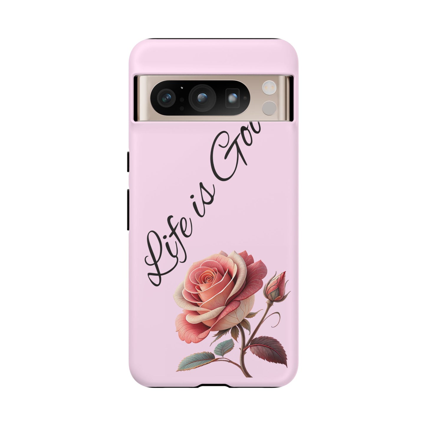Roses & Positivity Phone Case - Floral Design, Life is Good, Tough Cases for Everyday Wear, Gift for Friends, Mother's Day, Spring [...]