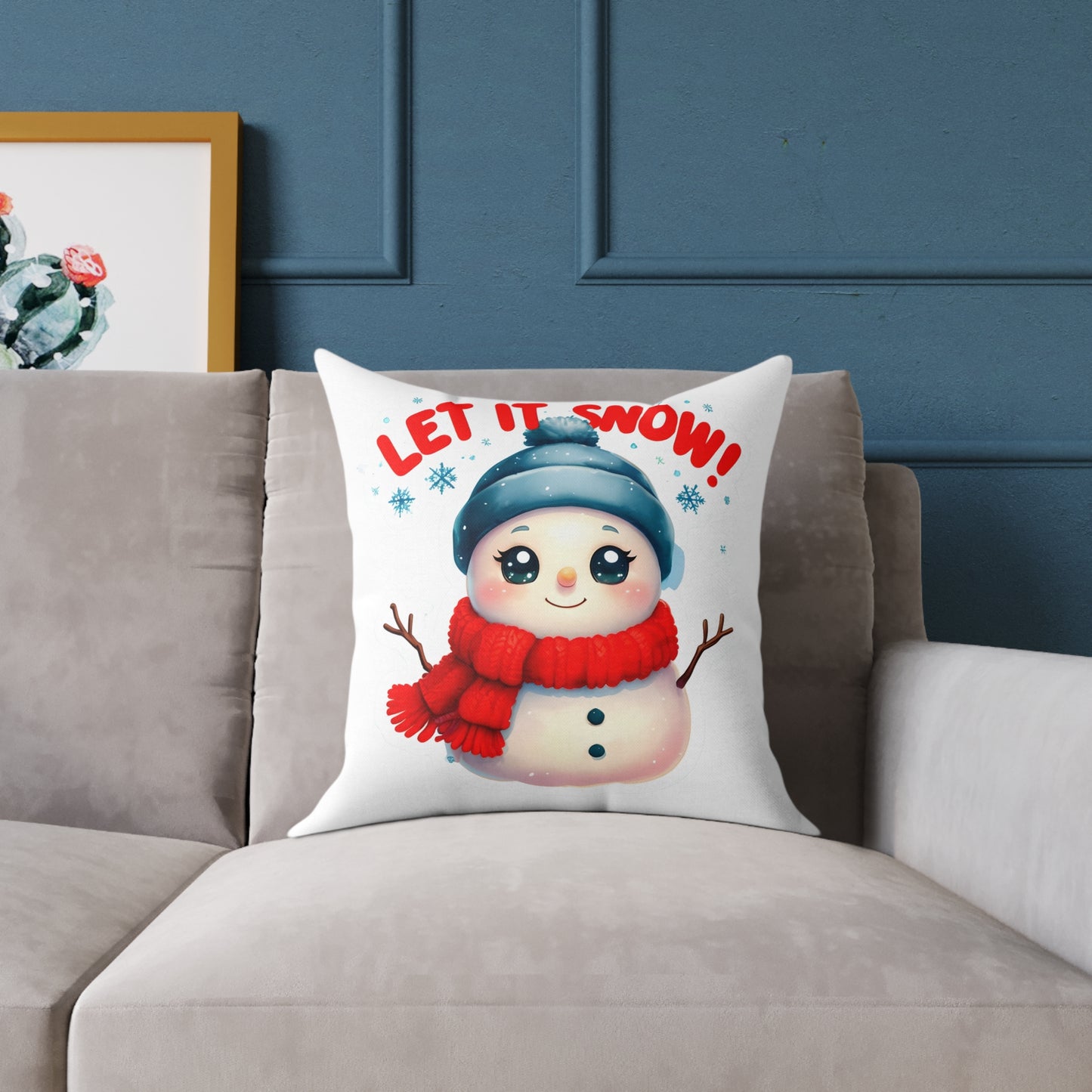 Let It Snow Snowman Pillow