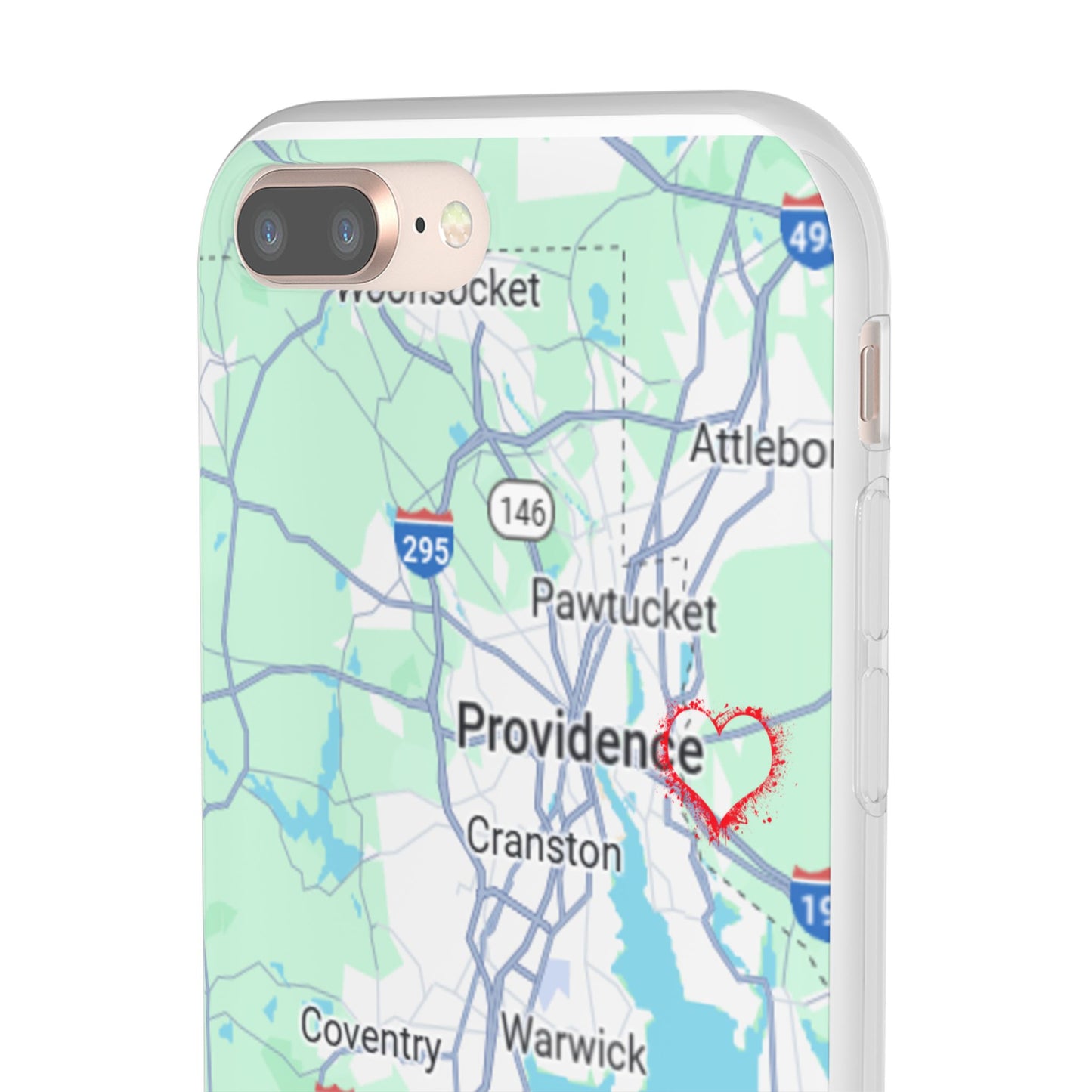 Providence Heart Map Phone Case - Custom Flexible Smartphone Protector, Gift for Her, Map Lover's Accessory, Personalized Case, Travel [...]