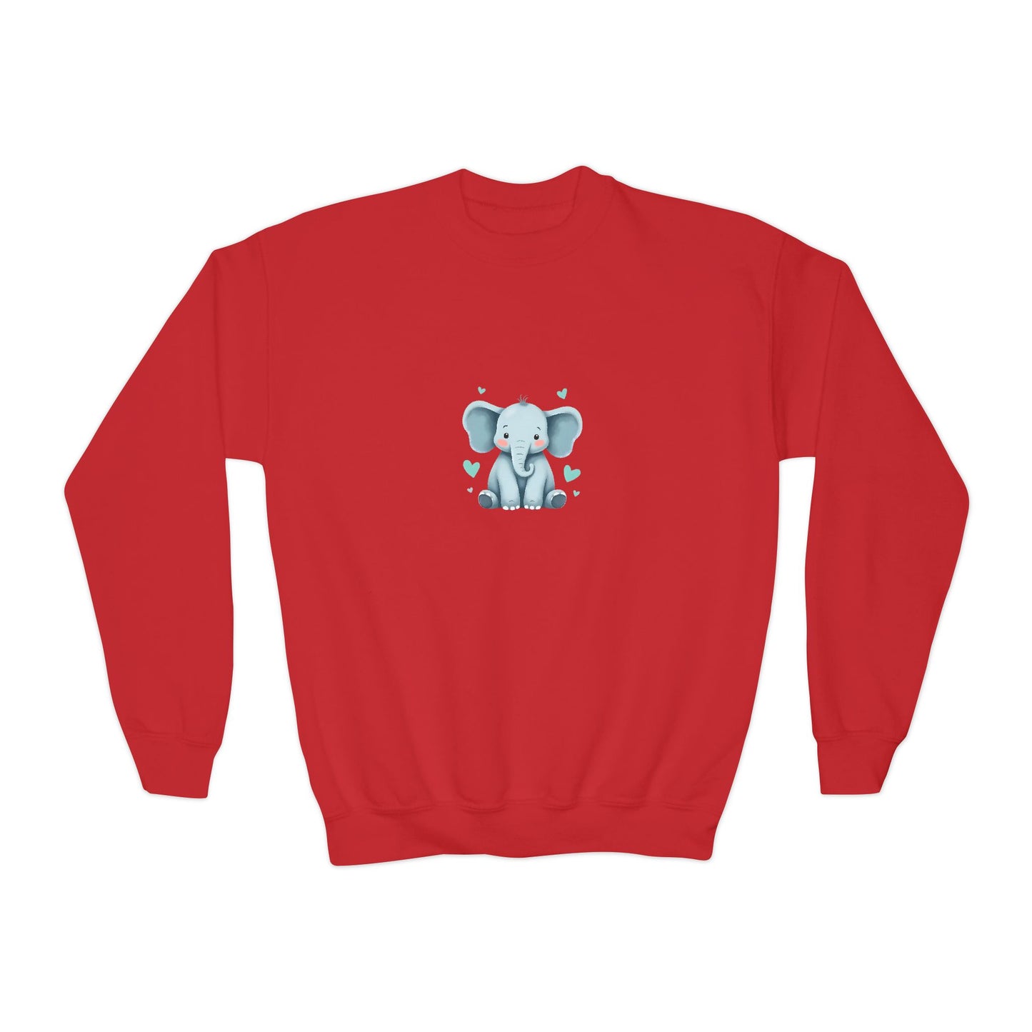 Adorable Elephant Youth Crewneck Sweatshirt, Kids' Casual Wear, Animal Lover Gift, Birthday Present, Cute Sweatshirt for All Seasons