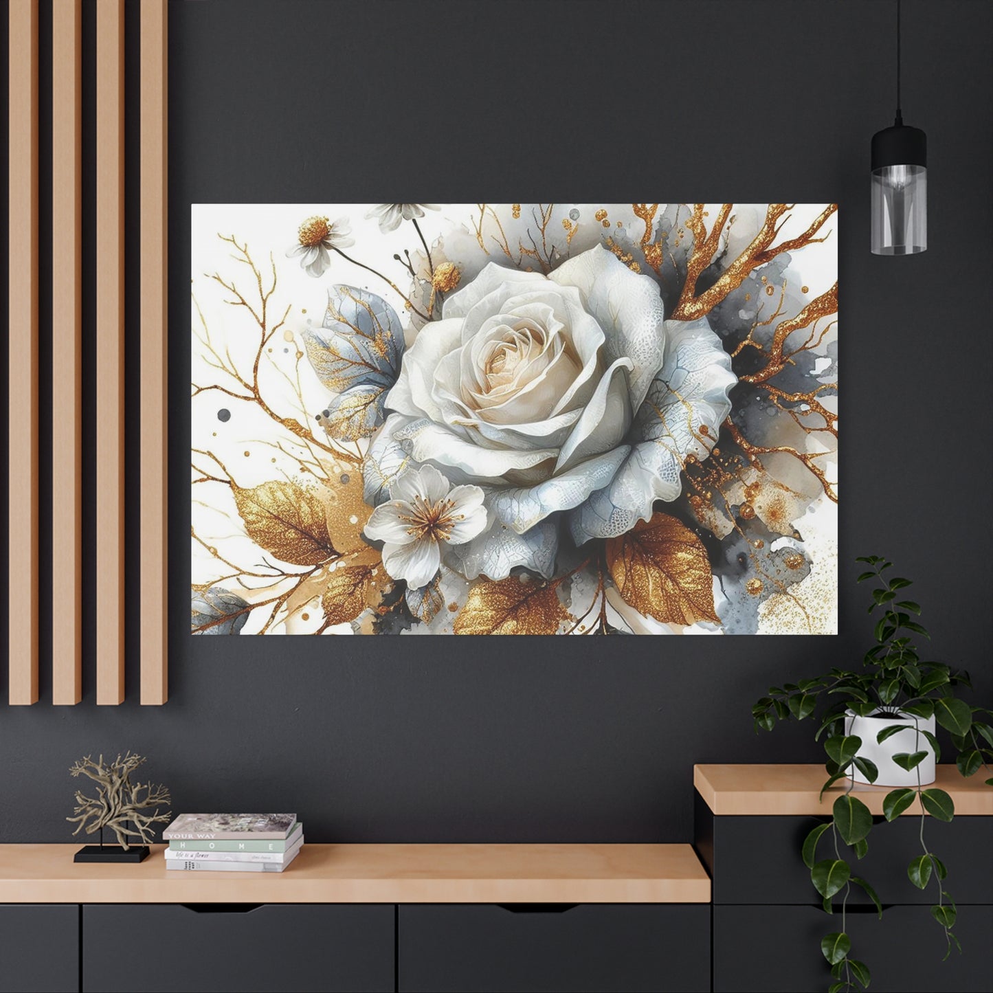 Matte Canvas, Stretched, 1.25" - Gold and Black