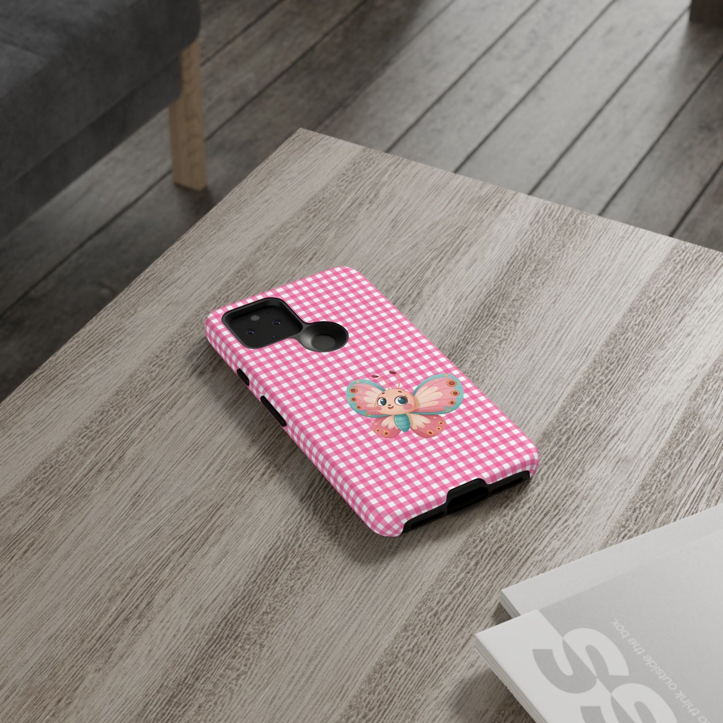 Cute Butterfly Phone Case, Tough Cases, Floral Phone Accessory, Gift for Her, Spring Fashion, Kids' Birthday Present, Pastel Aesthetic
