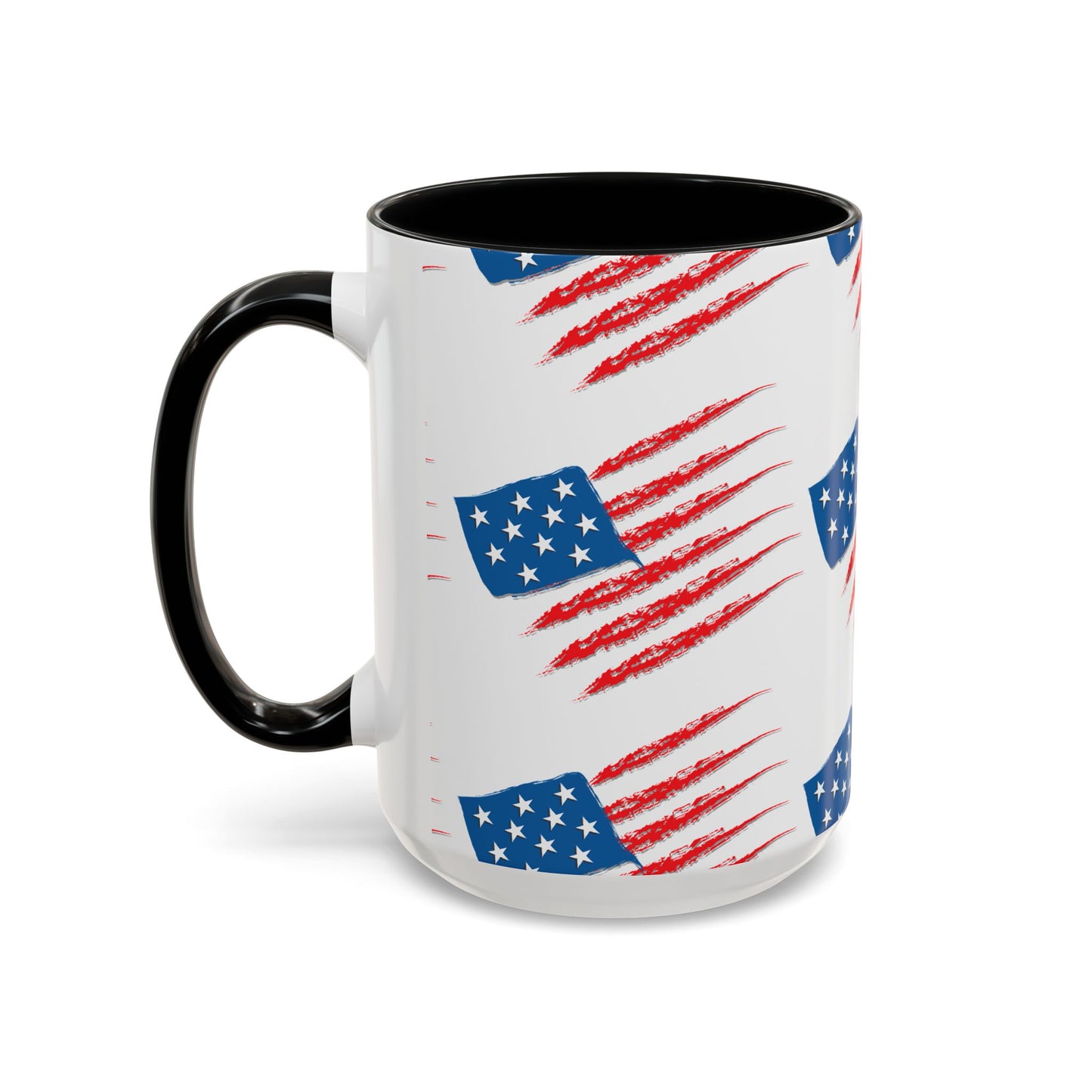 Patriotic Accent Coffee Mug | USA Flag Design, Perfect Gift for Veterans & Independence Day, Coffee Lover's Merchandise, Red White [...]