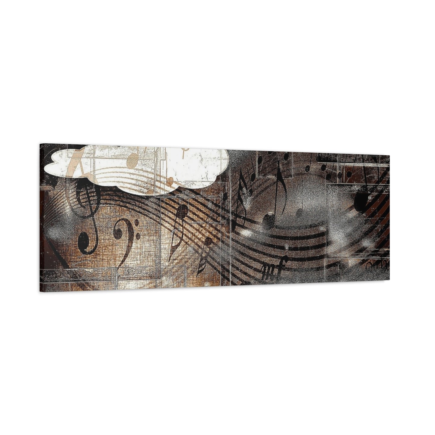 Abstract Musical Notes Matte Stretched Canvas Art (1.25")