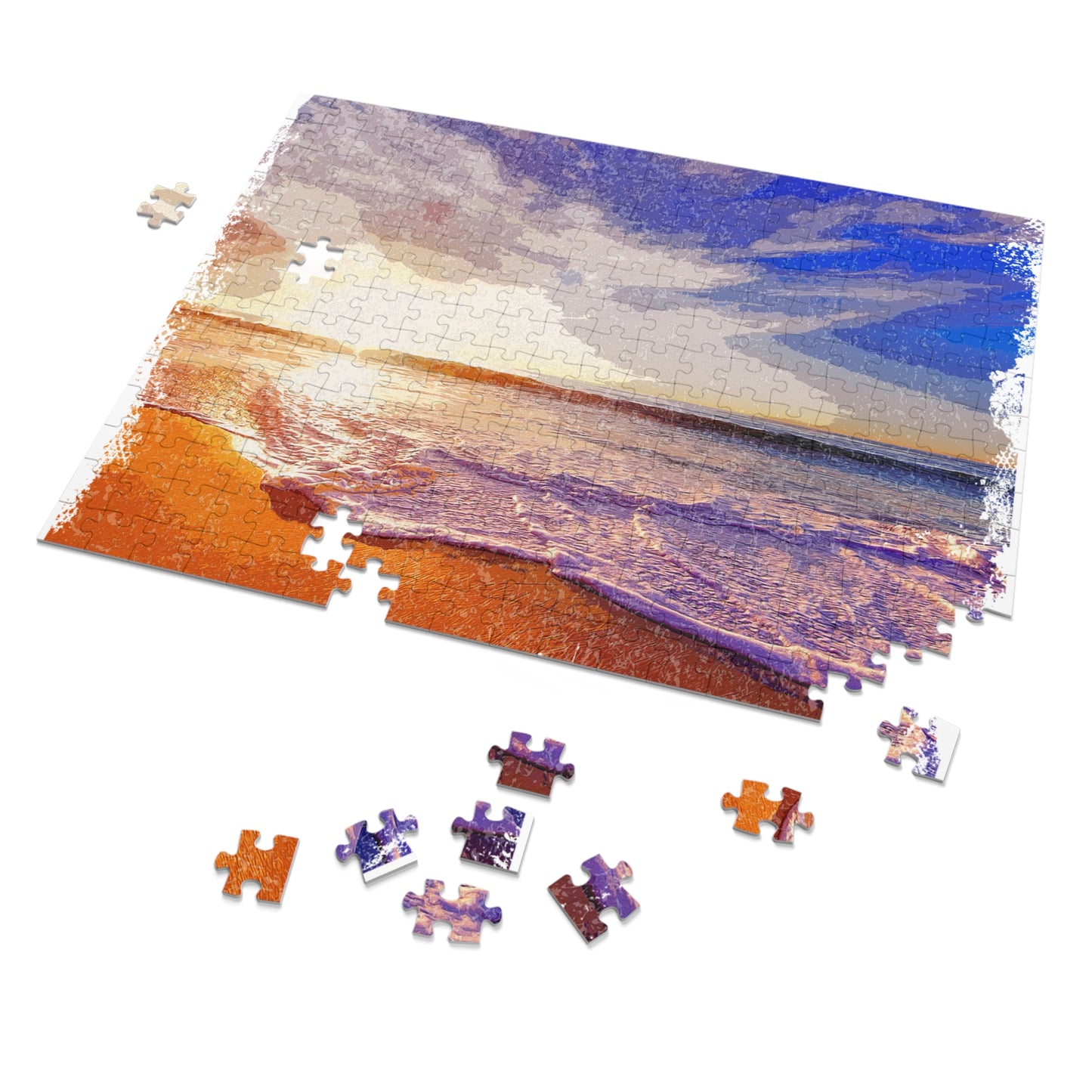 Beach Sunset Jigsaw Puzzle with Tin - Perfect for Family Nights, Gifts, Relaxation, and Home Decor