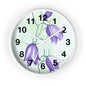 Floral Wall Clock with Purple Blooms, Elegant Home Decor, Timeless Gift, Botanical Wall Art, Perfect for Mother's Day, Spring Decor