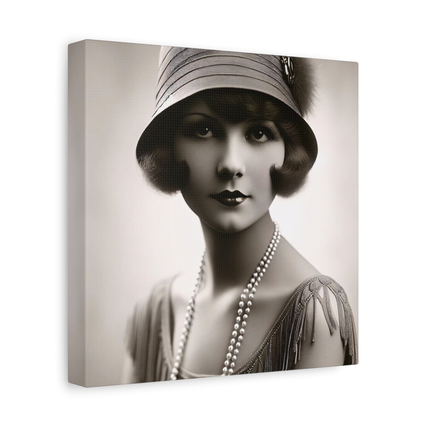 Vintage 1920s Flapper Portrait Canvas