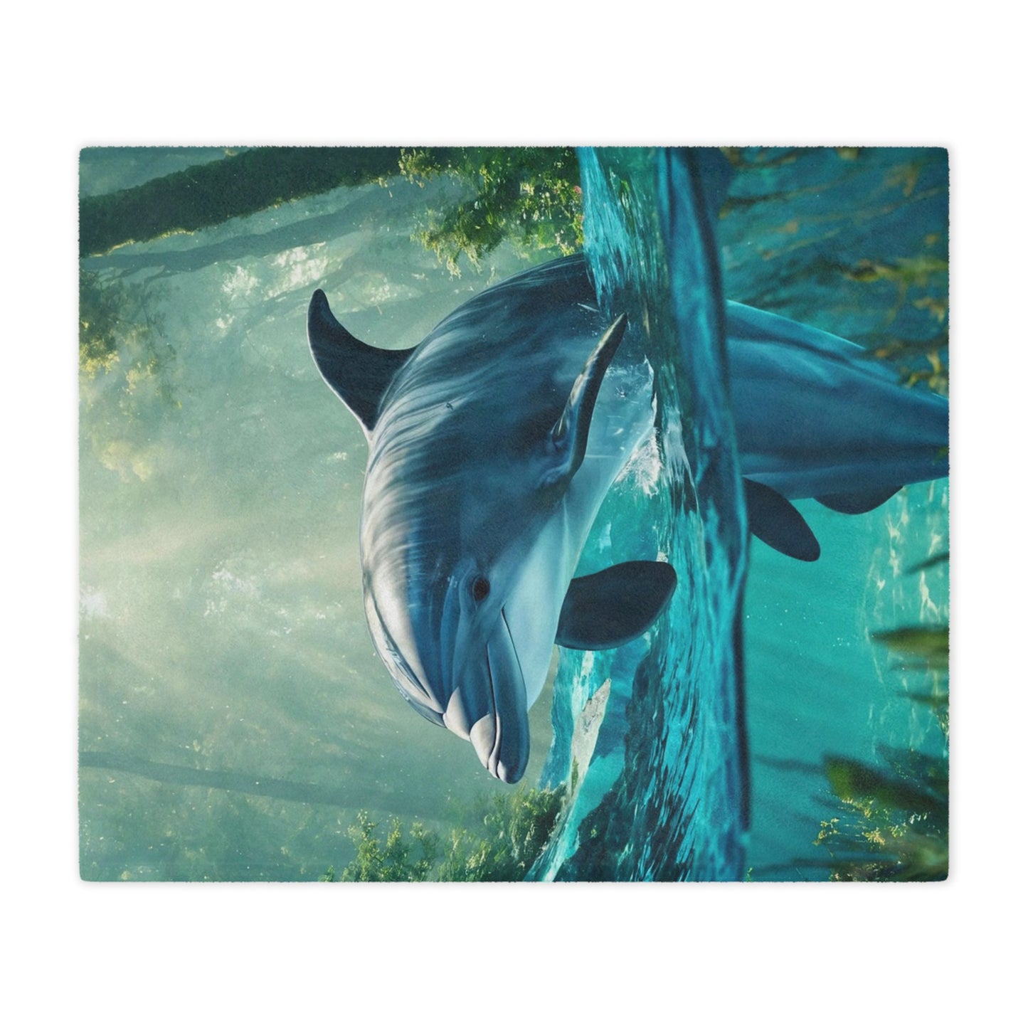 Dolphin Swim Minky Blanket – Tropical Underwater Ocean Throw