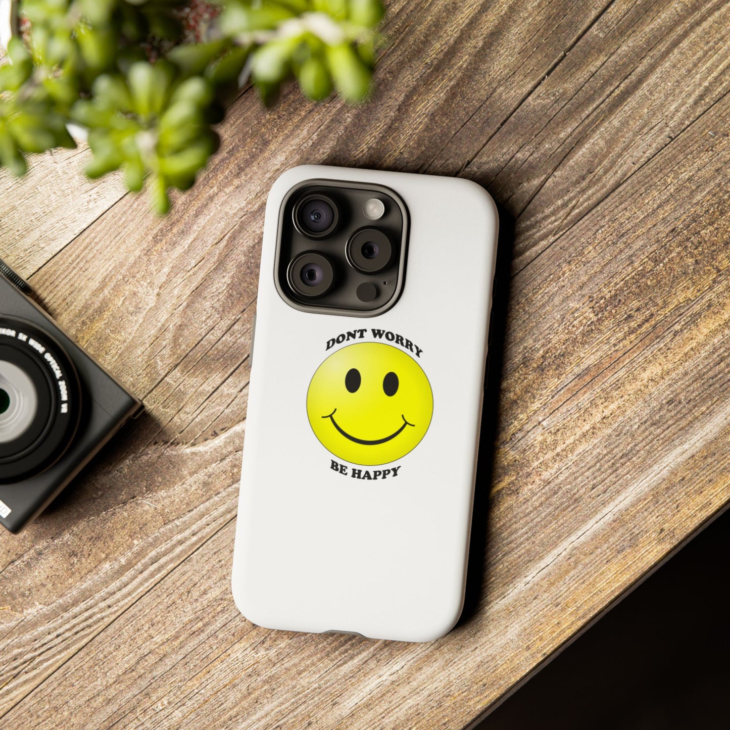 Happy Face Phone Case, Tough Cases, Don’t Worry, Be Happy, Cute Gift for Friends, Positive Vibes, Fun Mobile Accessories
