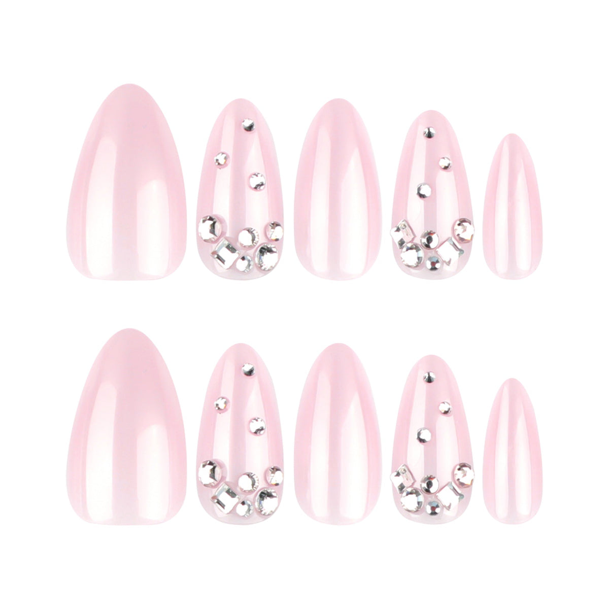 Elegant Nude Floral Shimmer Press On Nails for Daily Charm – Image 5