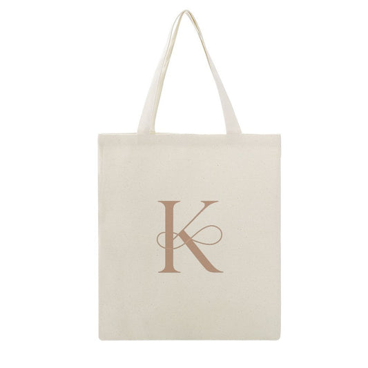 Canvas Tote Bag-13.4"x15.8"/34x40cm - Letter K