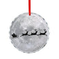 Glass Circular Ornament Pendant - Moon Santa Flying