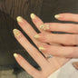 365nails: "Gilded Bloom" – 3D Floral & Glitter Ombré Handmade Medium Almond Nails – Image 2