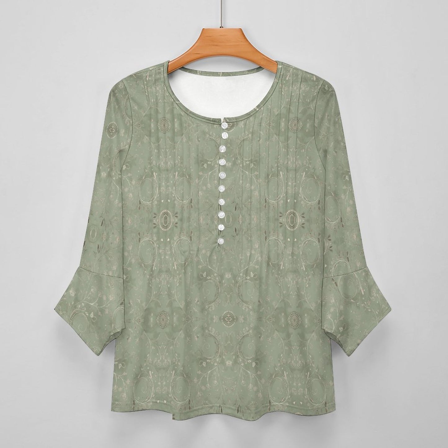 V-neck Women Top with Quarter Sleeve