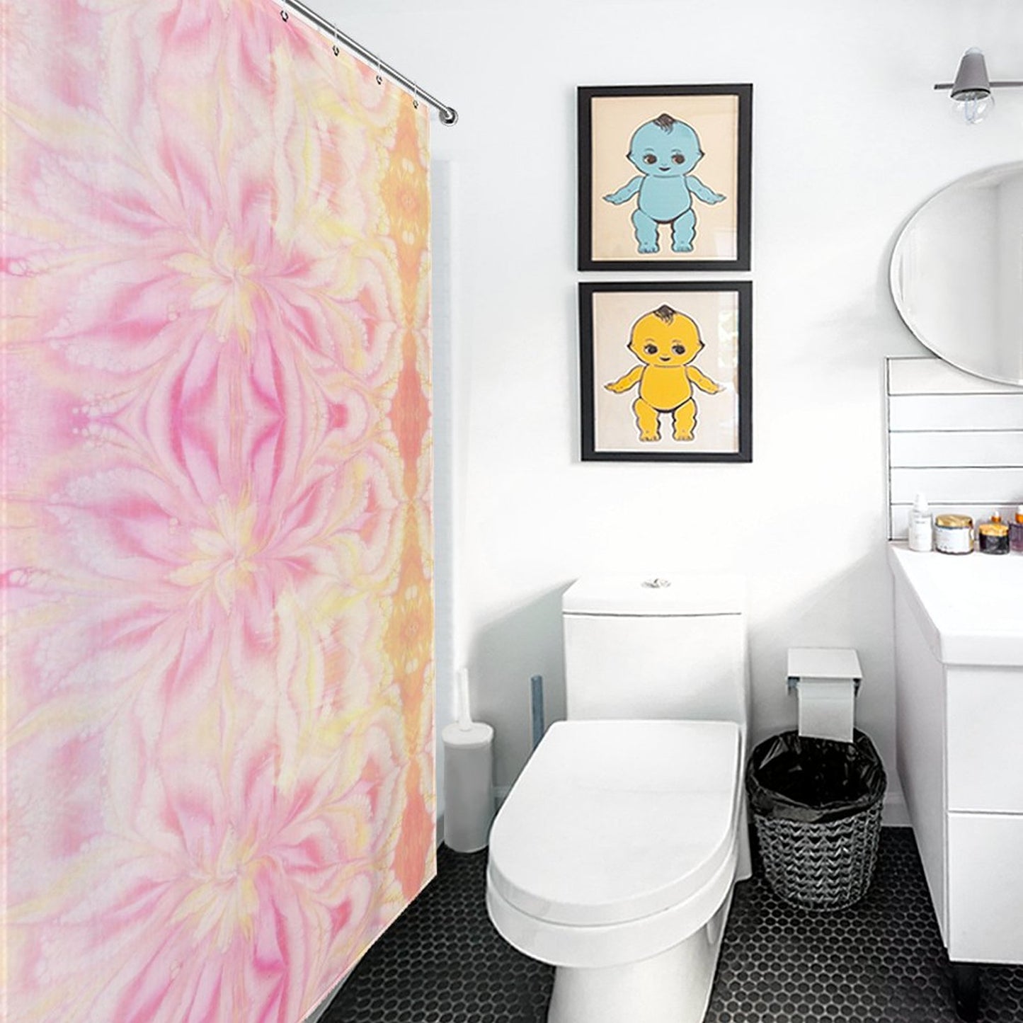 Flower Shower Curtain-66x72Inch (168x183cm)