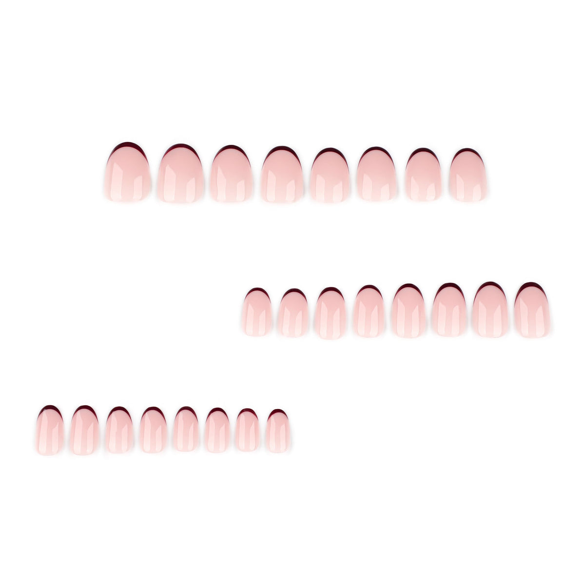 Minimal Burgundy French Tip Press On Nails – Image 2