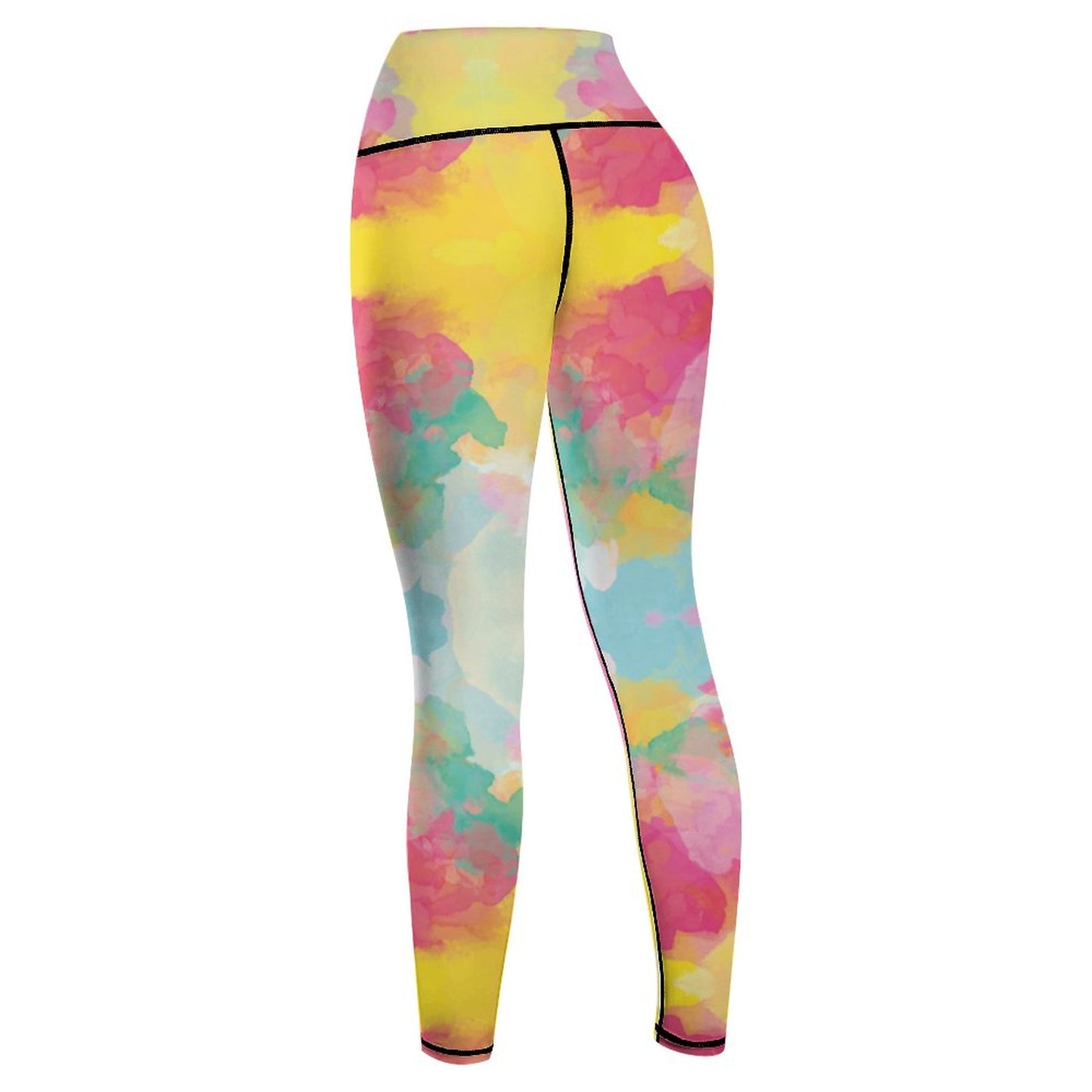 Women Workout Yoga Pants with Lines YJ033 (All-Over Printing)