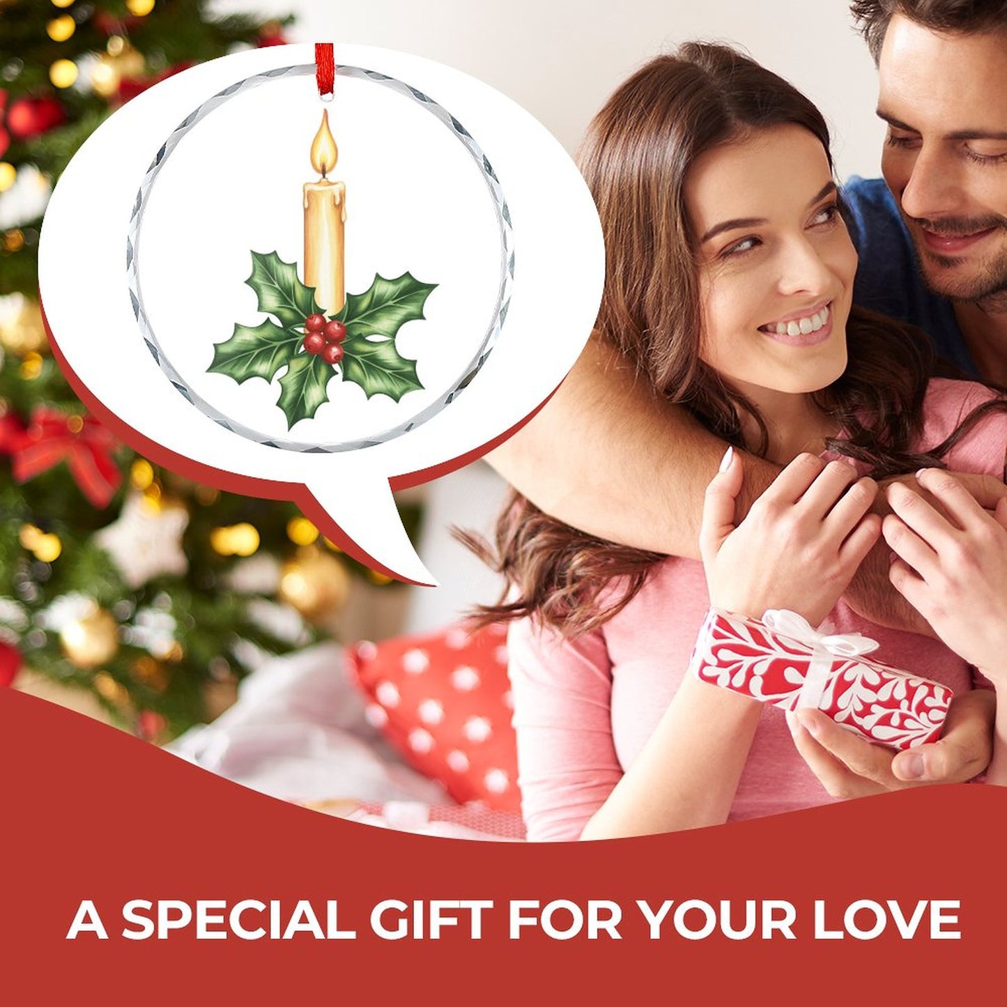 Glass Circular Ornament Pendant - candle