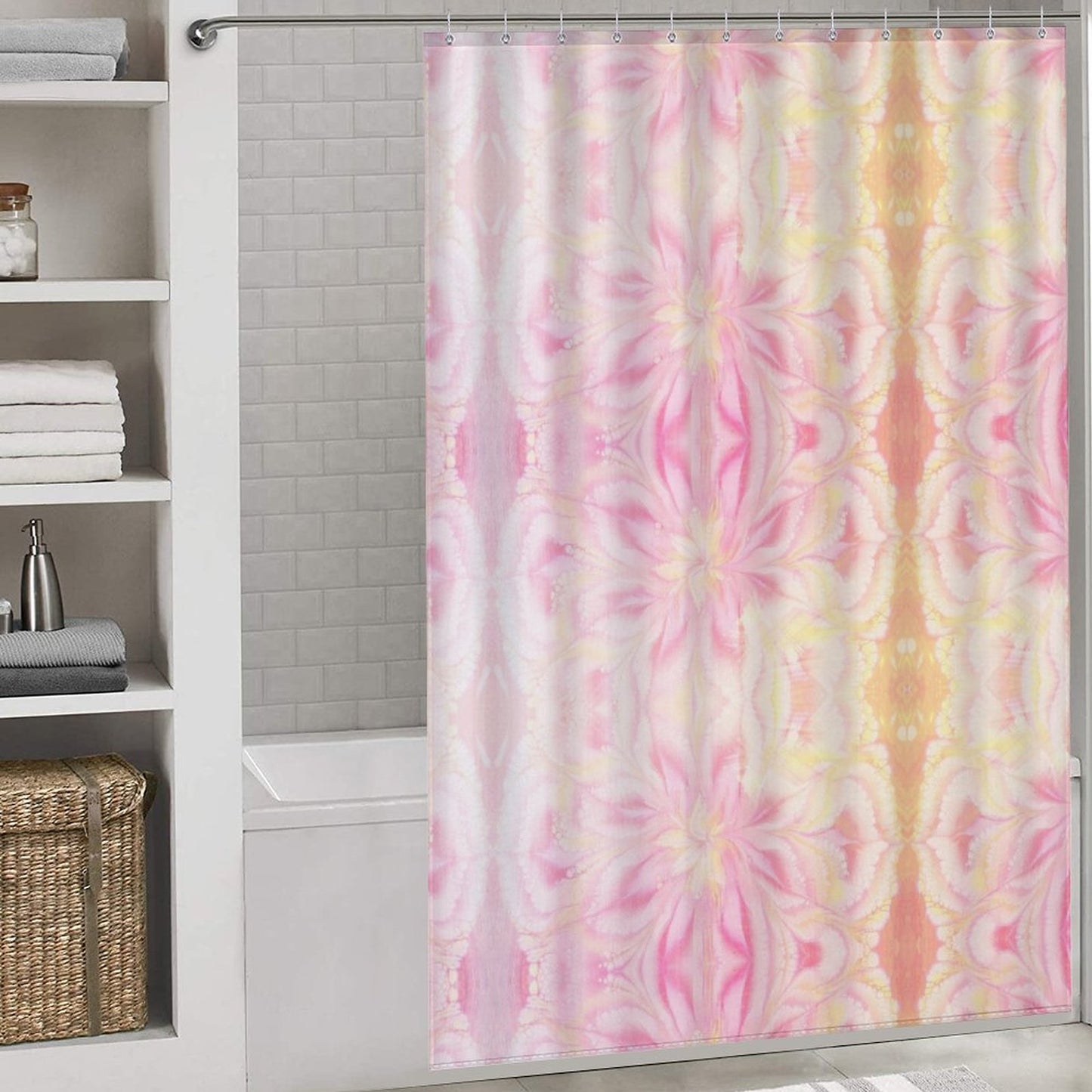 Flower Shower Curtain-66x72Inch (168x183cm)