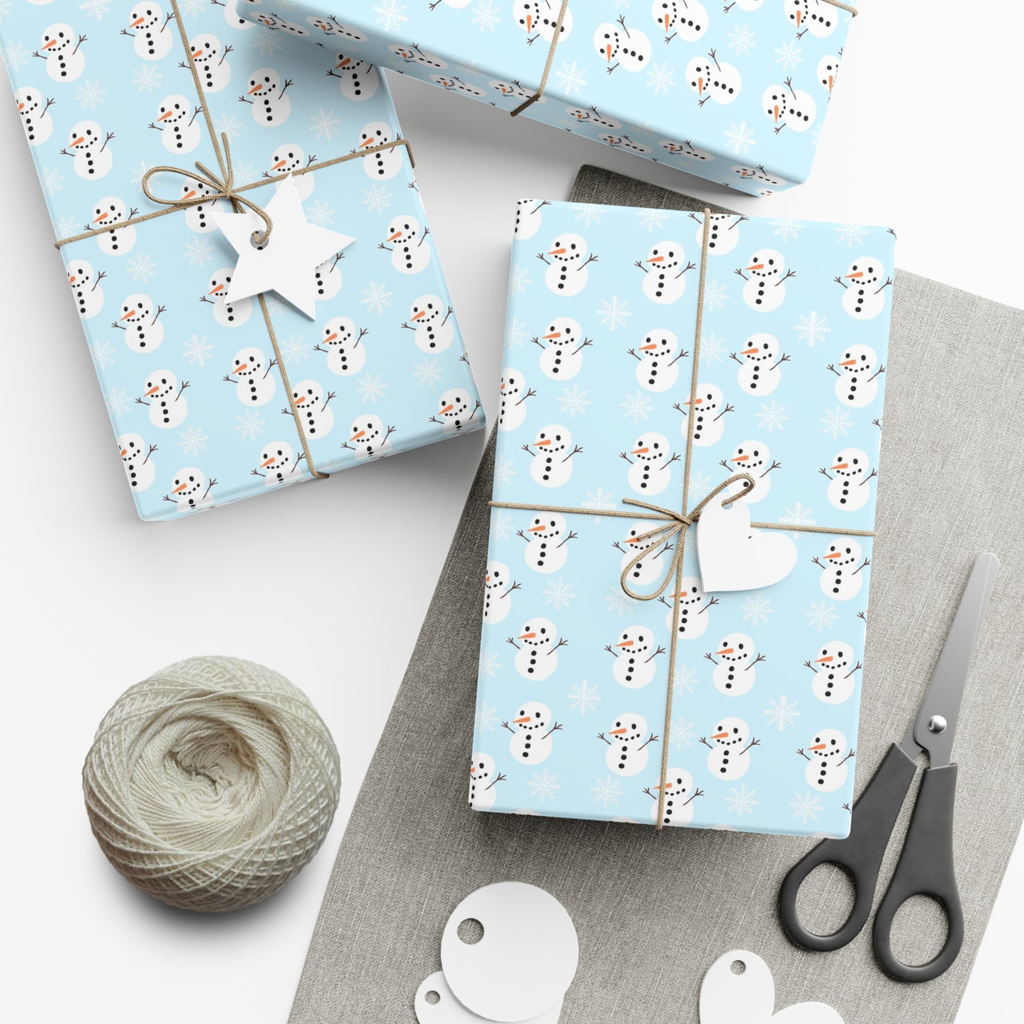Snowman Gift Wrap Papers, Holiday Wrapping Paper, Christmas Gift Wrap, Cute Snowman Design, Winter Celebration Supplies