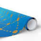 Blue Gold Dotted Swirl Wrapping Paper Roll — Decorative Gift Wrap