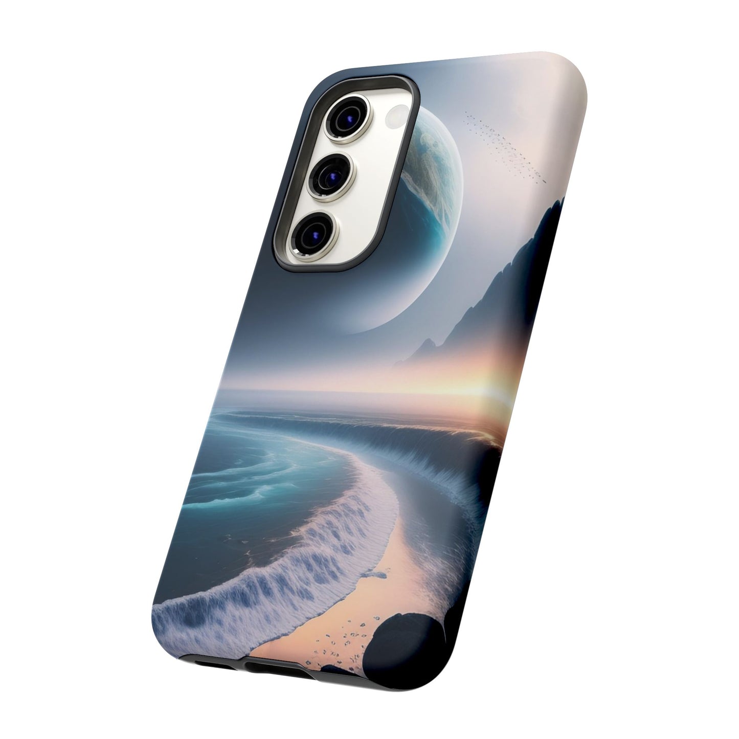 Galaxy Ocean Phone Case — Surreal Planet Beach Tough Case