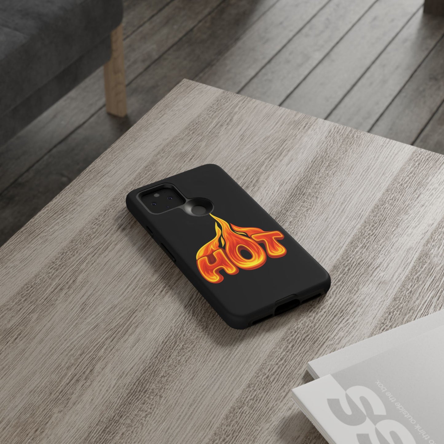 Stylish Phone Case, Hot Flames Design, Gift for Teens, Trendy Accessory, Protective Cover, Unique Phone Case