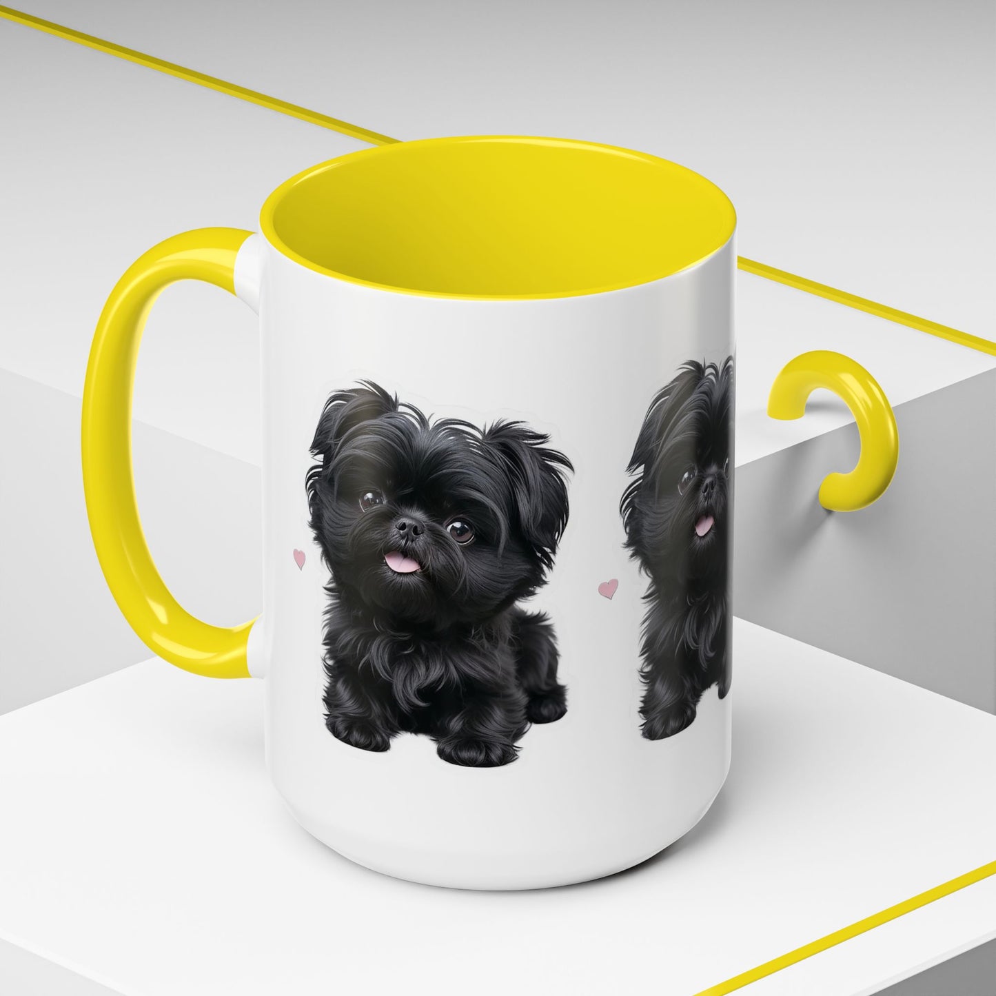 Cute Pug Accent Coffee Mug, Pet Lover Gift, Coffee Cup, Dog Mom Mug, Black Dog Ceramic Mug