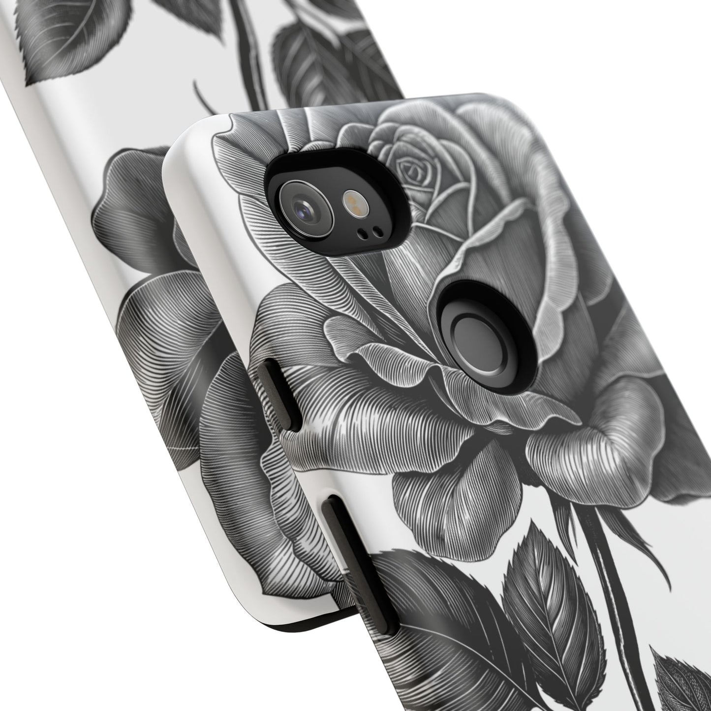 Elegant Floral Phone Case - Tough Cases, Black Rose Design, Floral Phone Cover, Stylish Phone Accessory, Gift for Her, Mother's Day