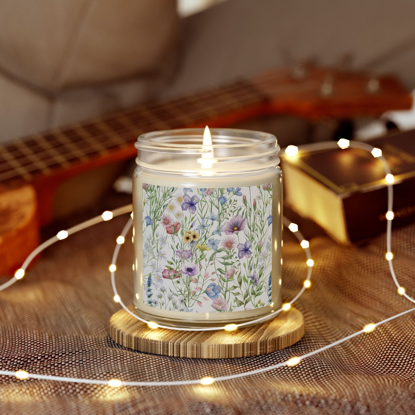Scented Candles, Coconut Apricot Wax (4oz, 9oz) - Wildflowers