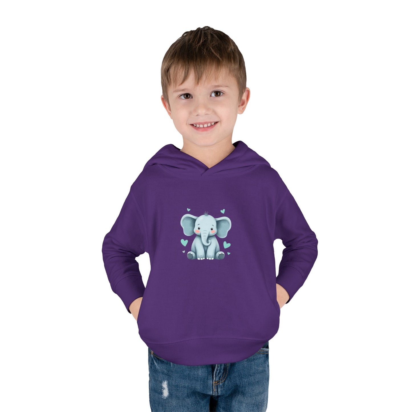 Adorable Elephant Toddler Fleece Hoodie, Kids Pullover, Baby Shower Gift, Birthday Present, Cute Animal Apparel, Cozy Toddler Wear