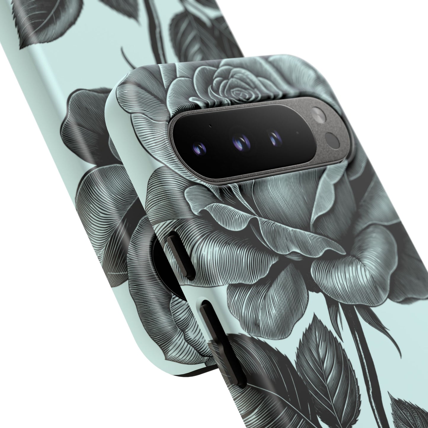 Elegant Floral Phone Case, Tough Cases for iPhones, Black Rose Design, Gift for Her, Stylish Phone Cover, Birthday Gifts