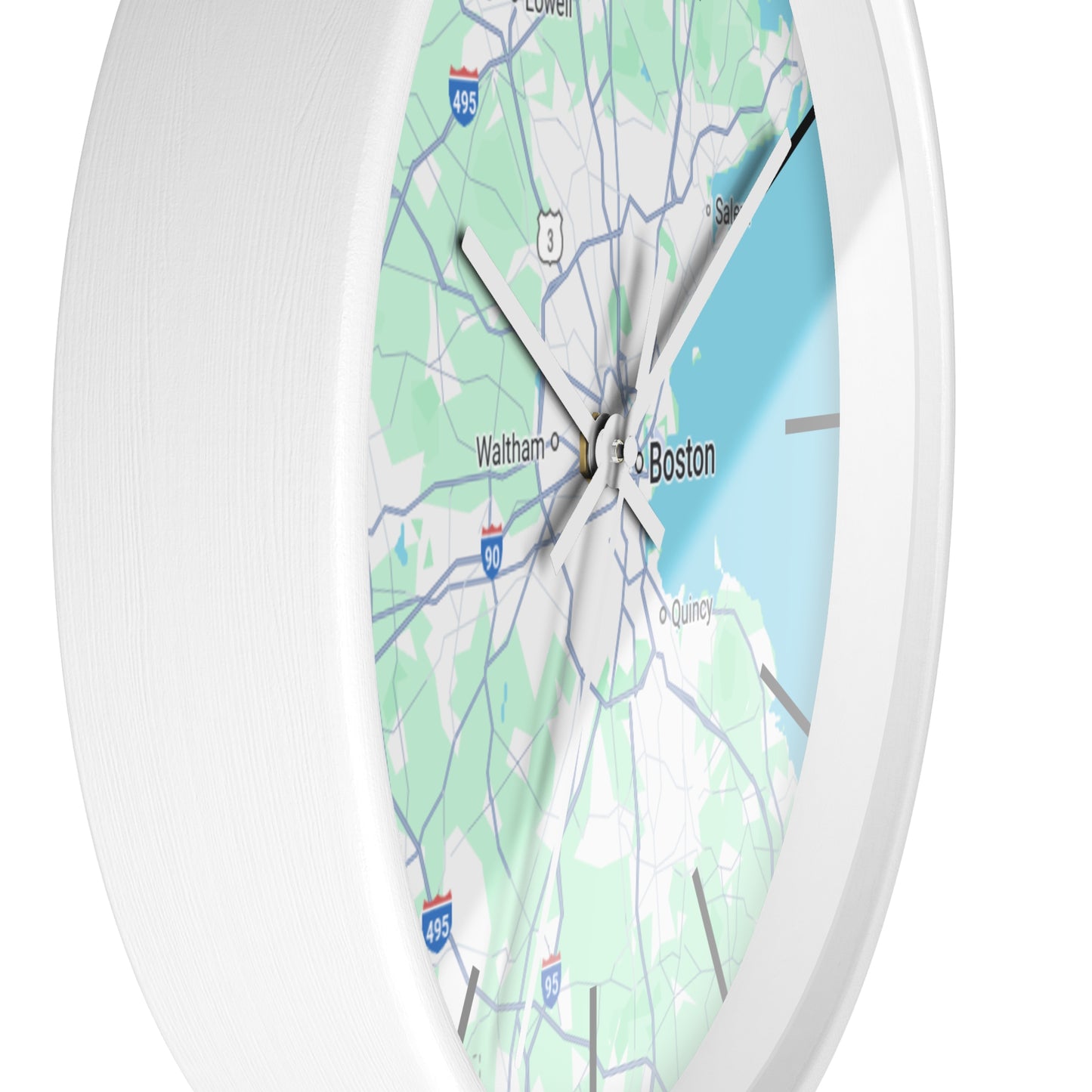 Boston Map Wall Clock - Unique Home Decor, Gift for Boston Lovers, Custom Wall Art, Office Decorations, Modern Timepiece