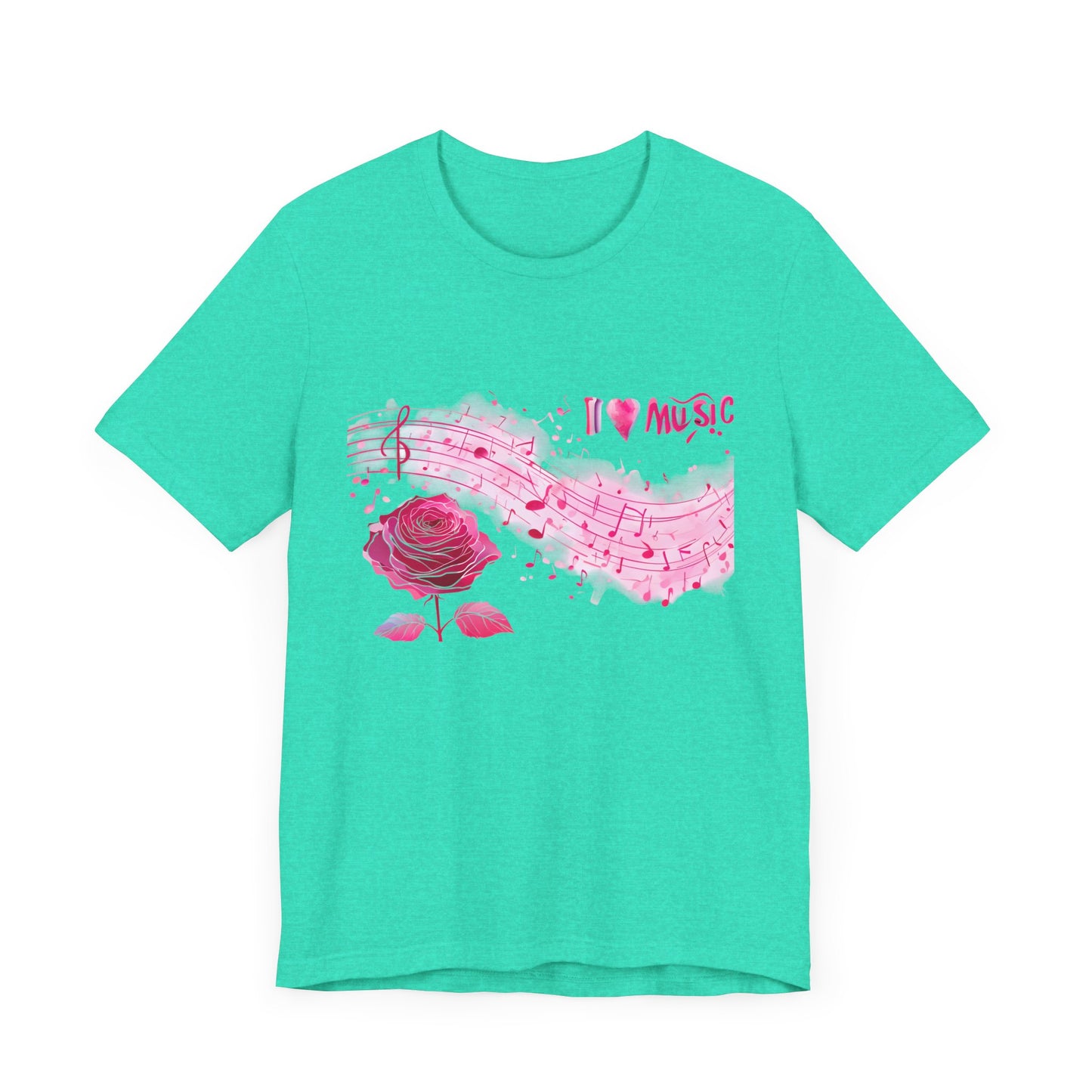 I Love Music Tee, Music Lover Shirt, Floral Music Notes Top