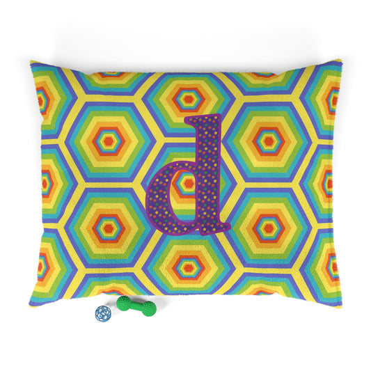 Vibrant Honeycomb Pet Bed - Colorful Dog Cat Bedding, Cozy Pet Lounge, Fun Pet Gift, Rainbow Dog Bed, Customizable Pet Accessories
