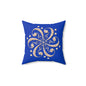 Blue Floral Swirl Decorative Pillow, Home Decor, Bohemian Accent, Sofa Cushion, Gift for Her, Living Room
