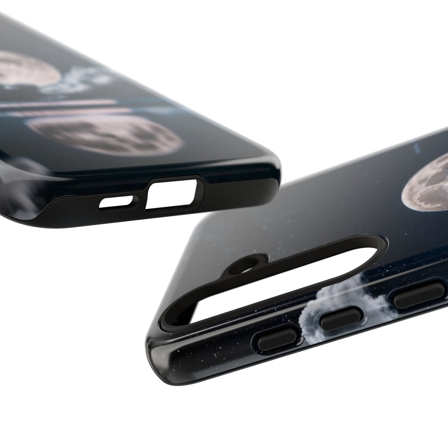 Moonlit Reflection Phone Case — Night Sky Moon & Clouds Tough Case