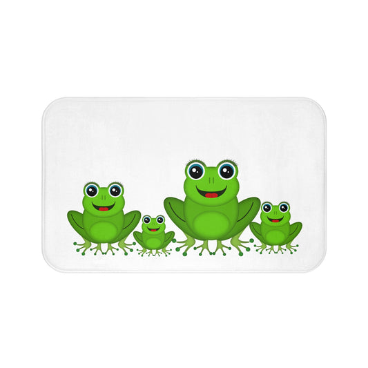Playful Frog Bath Mat, Fun Bathroom Decor, Kids Bath Accessory, Froggy Home Essentials, Gift for Nature Lovers