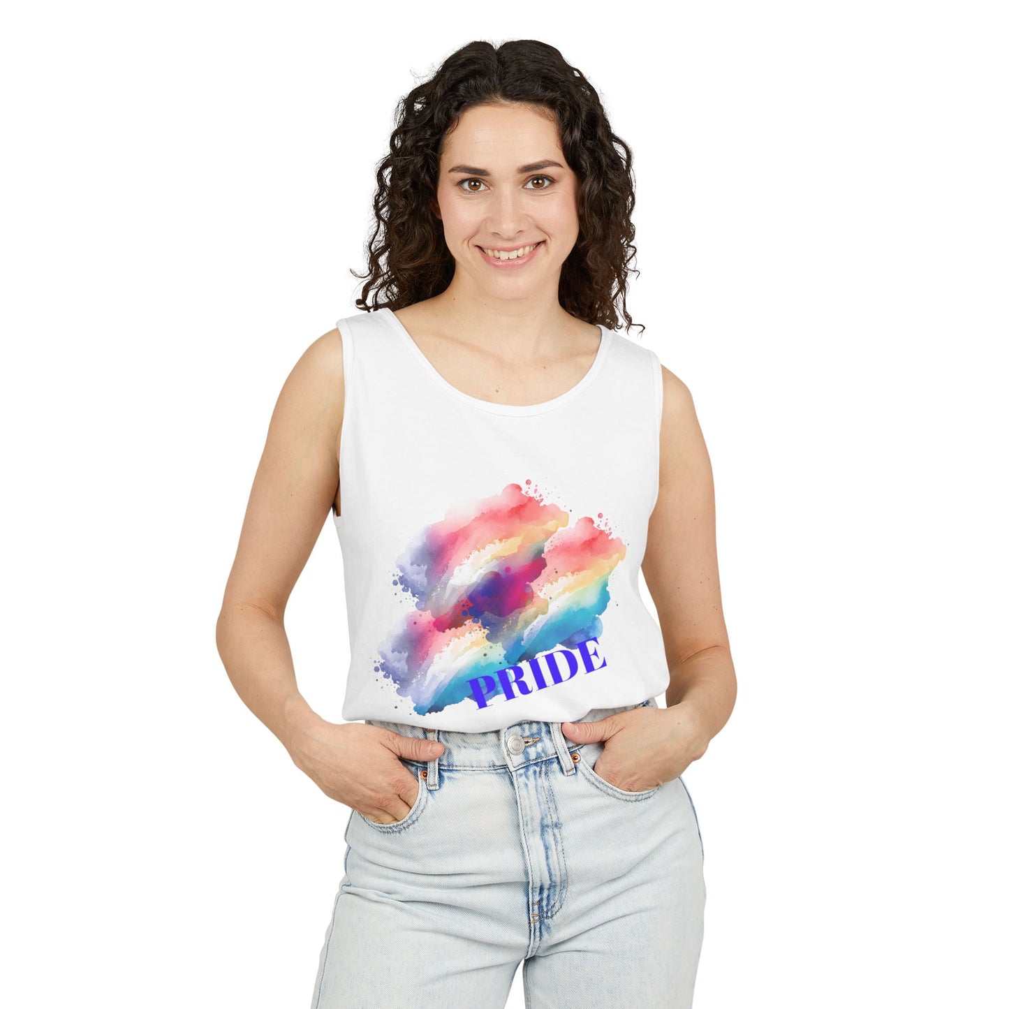 Vibrant Watercolor Unisex Tank Top, Summer Fashion, Pride Apparel, Beach Wear, Casual Top, LGBTQ+ Gift