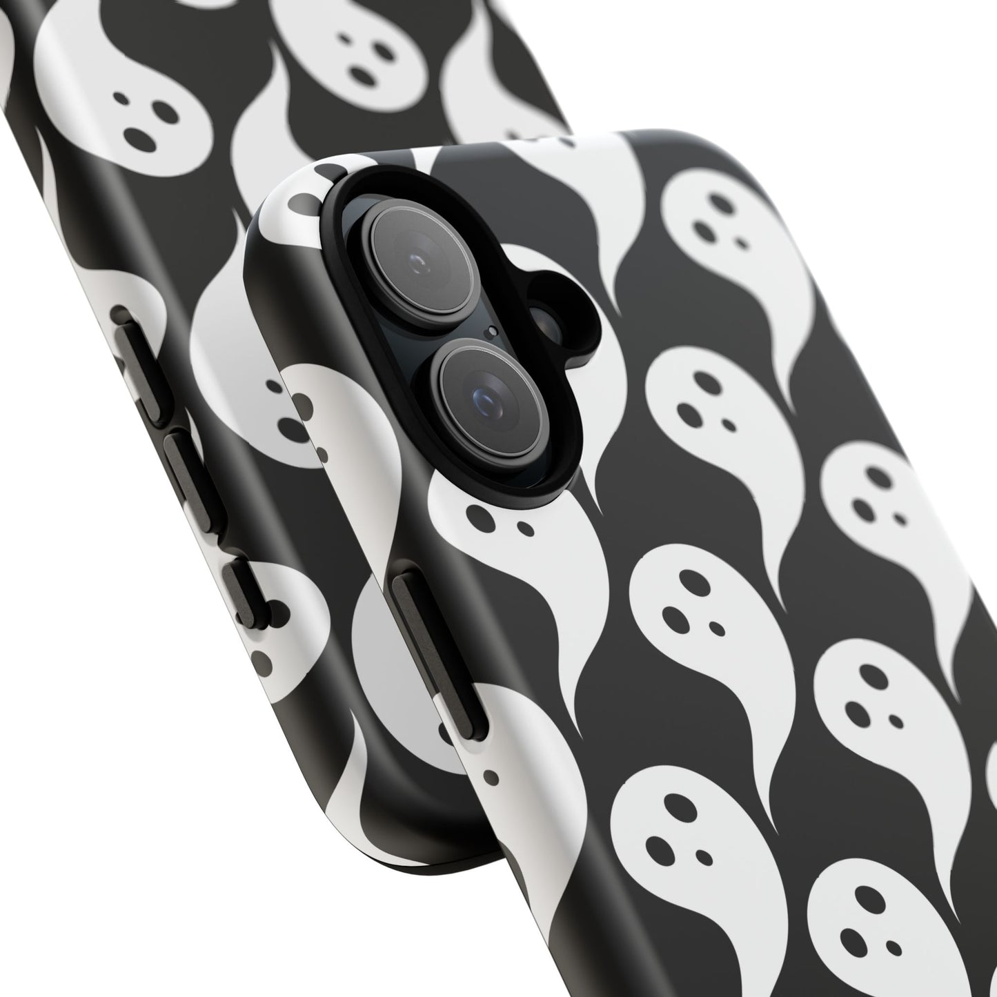 Ghost Pattern Phone Case, Cute Ghost Cell Phone Cover, Halloween Accessory, Spooky Gift, Black and White Phone Case