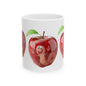 Whimsical Apple Worm Ceramic Mug, Funny Coffee Cup, Cute Kitchen Gift, Teacher Appreciation, Back to School, Child-Friendly Drinkware