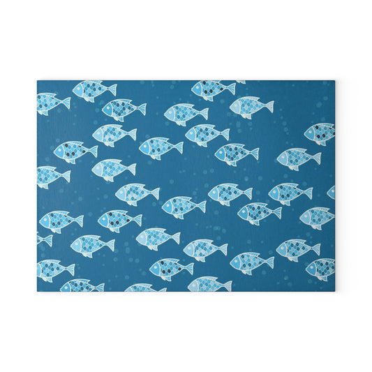 Underwater Fish Glass Cutting Board, Unique Kitchen Decor, Gifts for Chefs, Beach House Accessory, Summer Party Essentials
